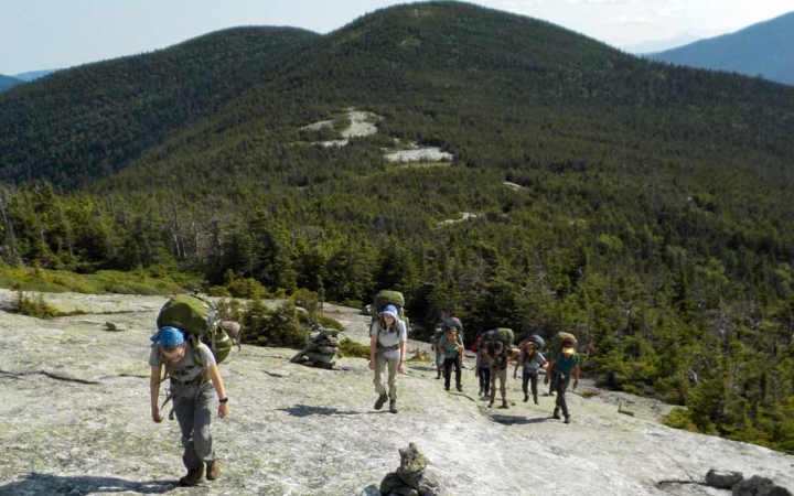 teen girls backpacking in maine